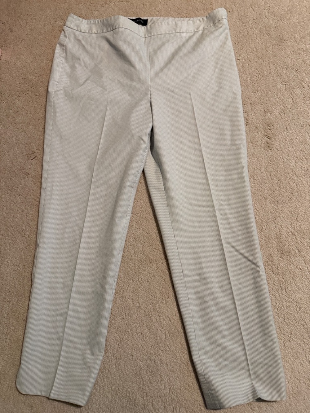 Talbots Light Gray Pinstripe Chatham Ankle Pants